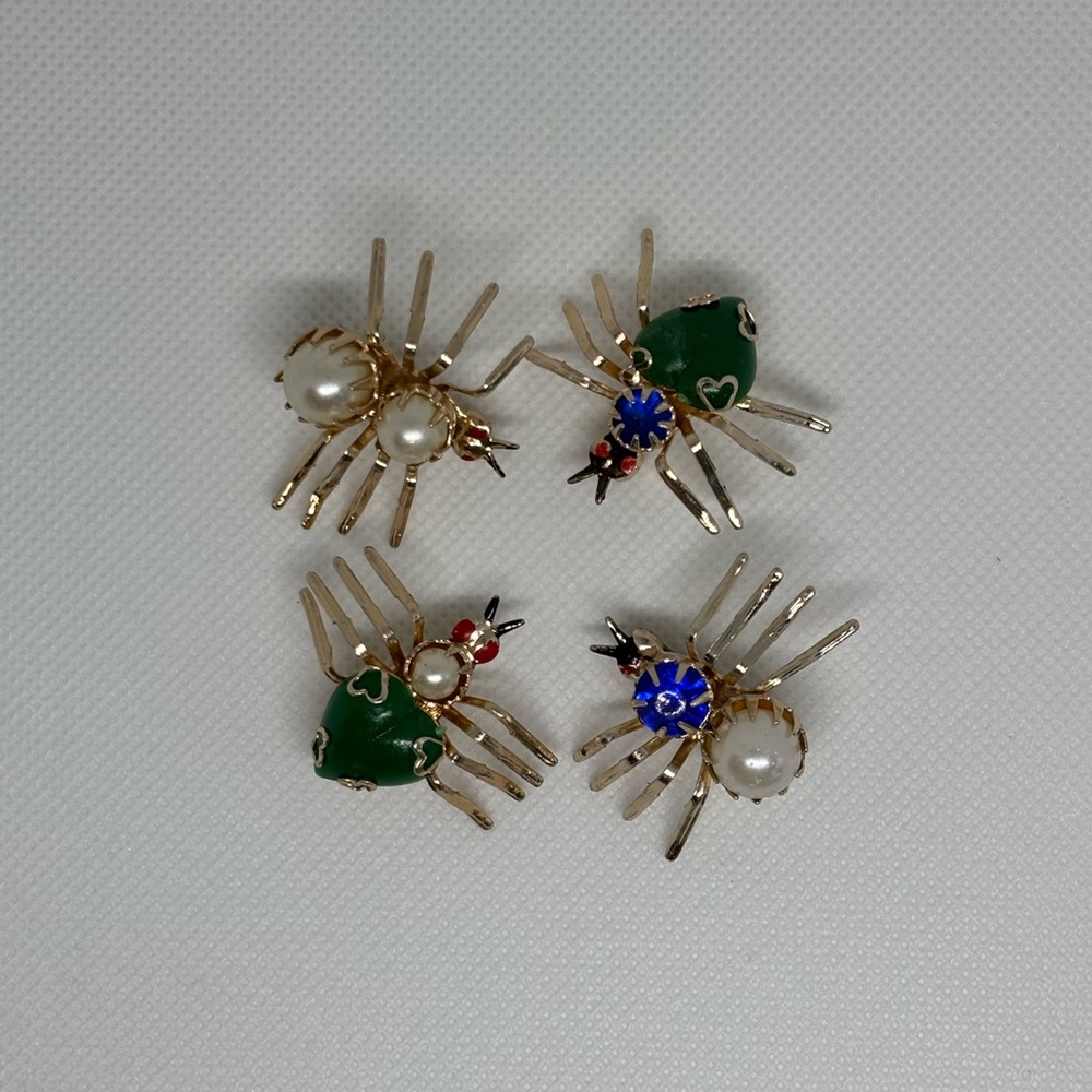 Vintage 50s 60s Hong Kong Spider Brooches